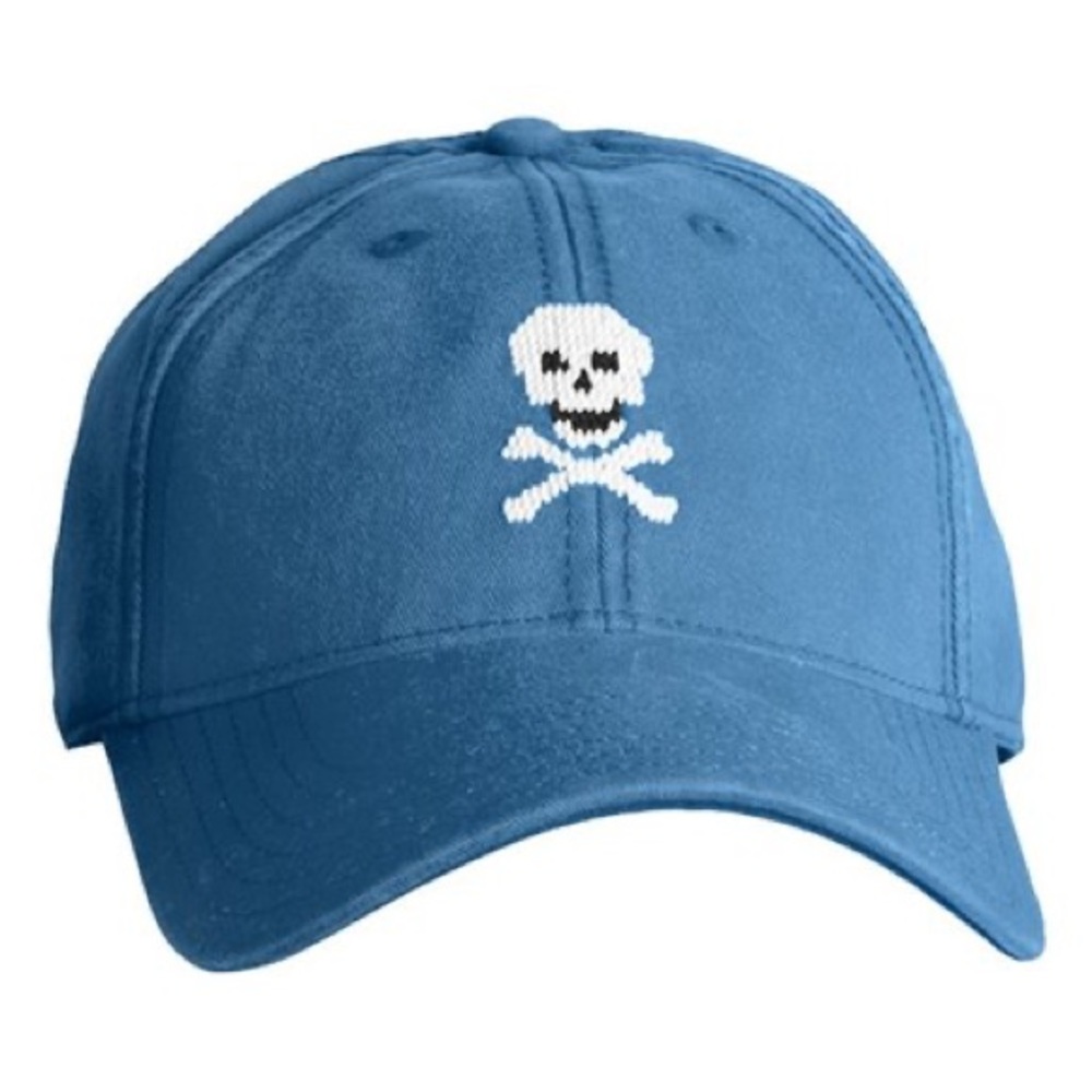 Harding Lane skull & crossbones needlepoint hat NWOT